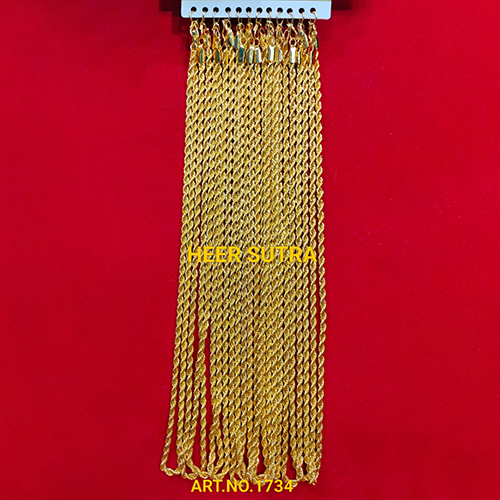 Art No 1734 Gold Plated Chain - Color: Golden