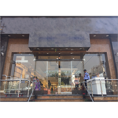 Automatic Sectional Commercial Sliding Door - Color: Transparent