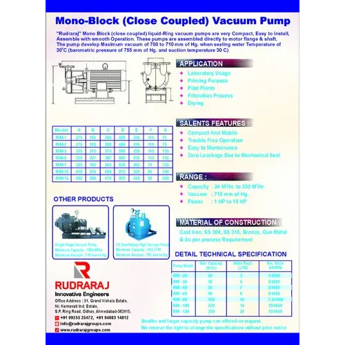 Monoblock Vacuum Pumps