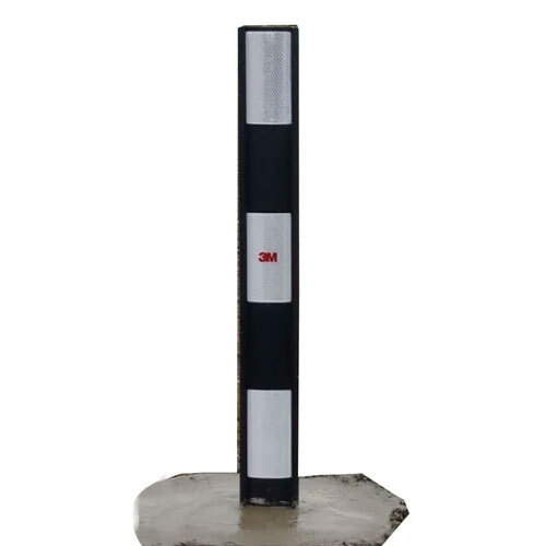 Mild Steel Traffic Delineator Post - Color: Black And White