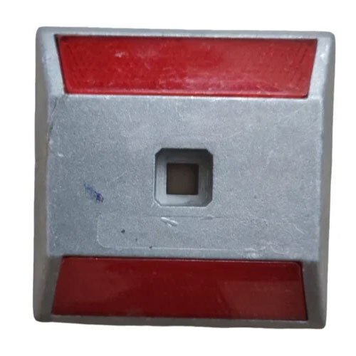 Aluminium Road Stud - Color: Silver And Red
