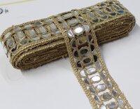 Designer Golden Colour Mirror Lace