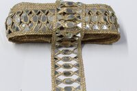 Golden Fanncy Zari And Mirror Lace