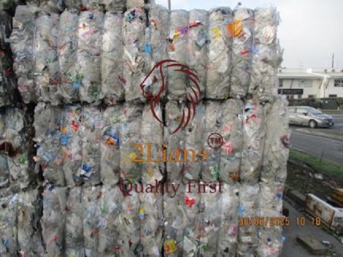 PET  bottle on bales contain35-40%trays scrap