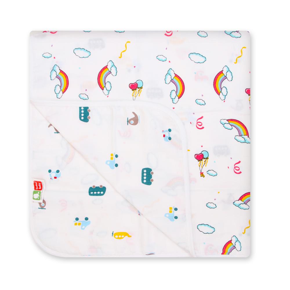 Organic Cotton Muslin Blanket (Reversible)