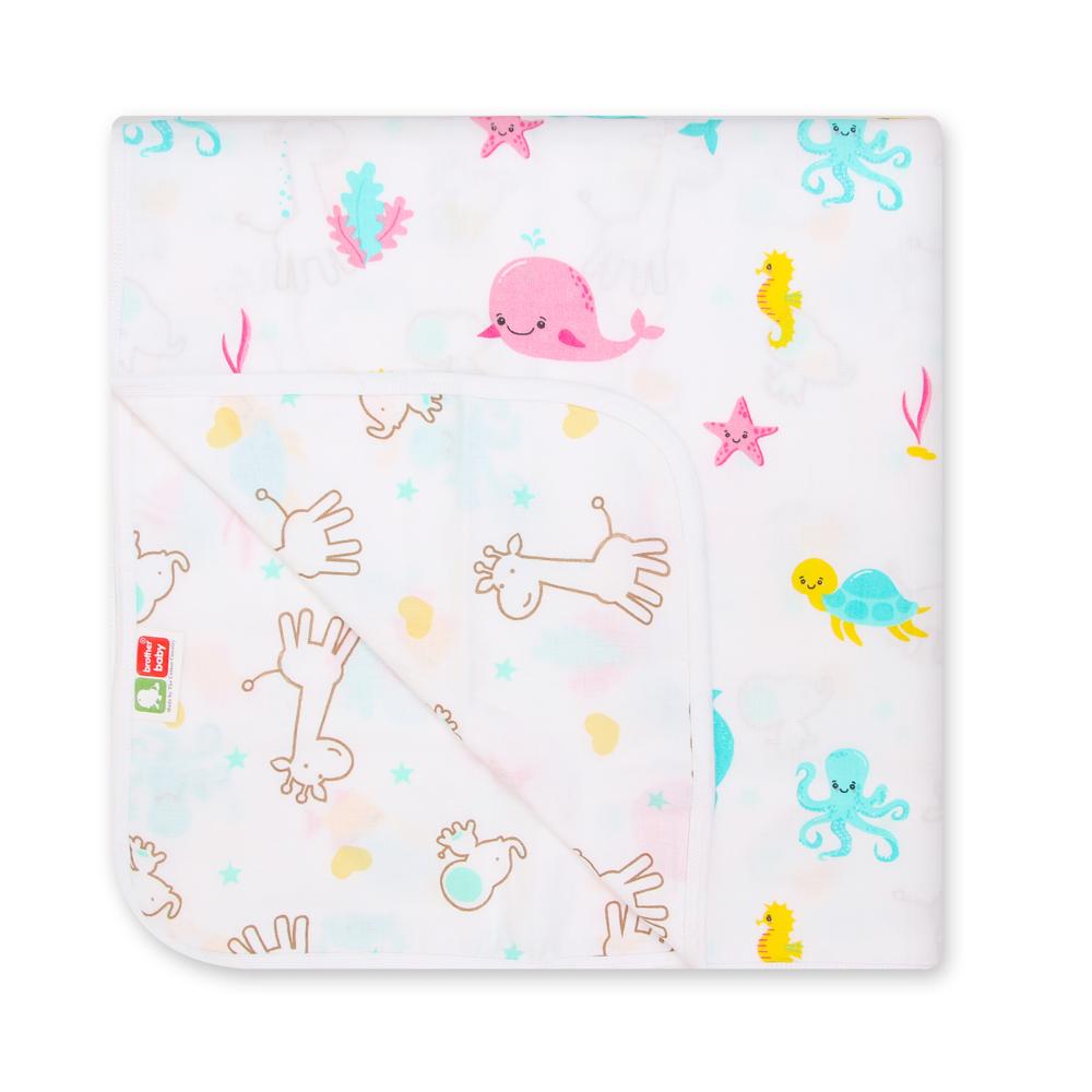 Organic Cotton Muslin Blanket (Reversible) - Color: Customized