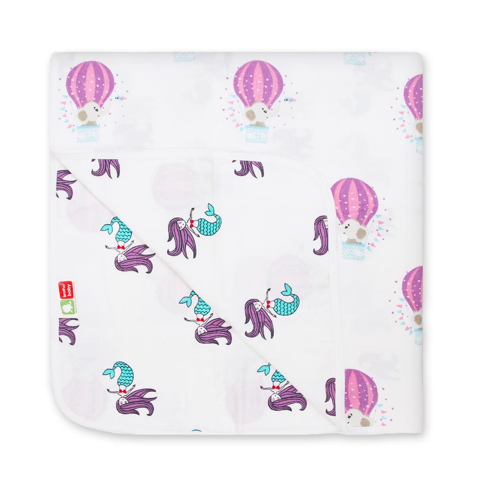 Organic Cotton Muslin Blanket (Reversible) - Color: Customized
