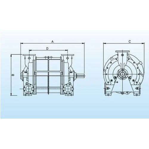 Single Stage Liquid Ring Vacuum Pumps - Color: Sky Blue