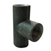 Mild Steel Tee - 1 Inch Outer Diameter, Polished Surface, Round Shape, Black Color | Durable Plumbing Pipe Fitting For Efficient Fluid Distribution