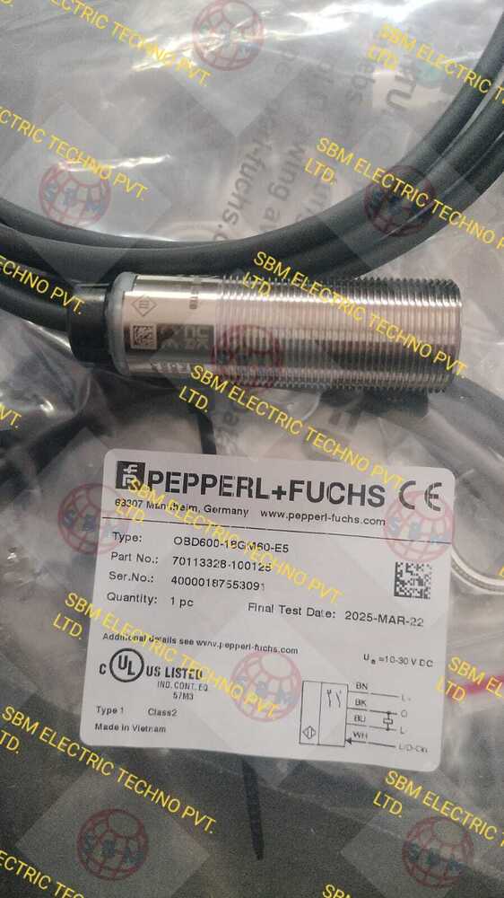 PEPPERL FUCHS PROXIMITY SENSOR, OBD600-18GM60-E5,UC500-L2-E5-V15