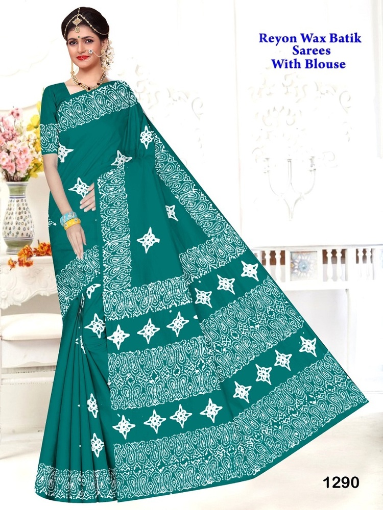 Rayon Wax Batik  Rayon Saree