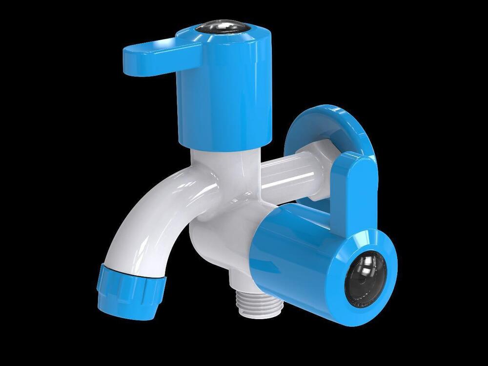 Ptmt Form Flow Cock - Color: White & Blue