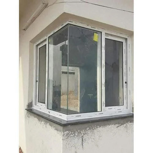 White Glass To Glass L Corner UPVC Window