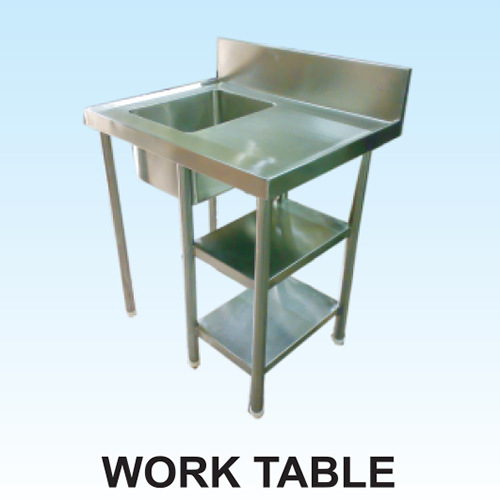 Work Table With Sink And Undershelves