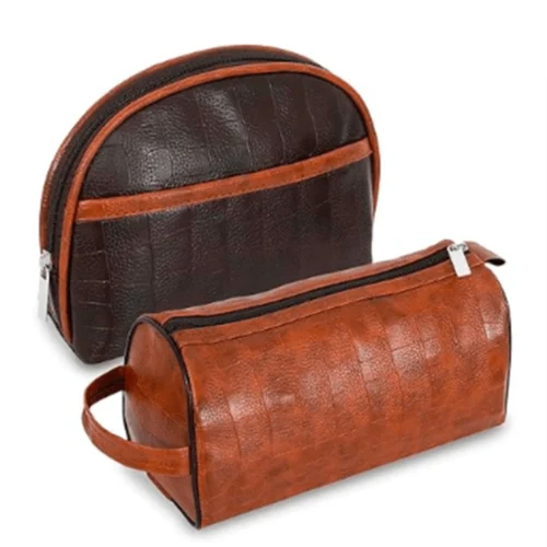 2 Set Toiletry Travel Bags - Color: Tan/Brown
