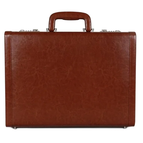 Mens Pu Leather Briefcase Bag With Digit Combo Locking - Color: Brown