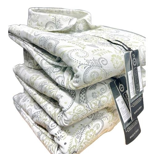 Mens White Printed Shirt - Color: Green