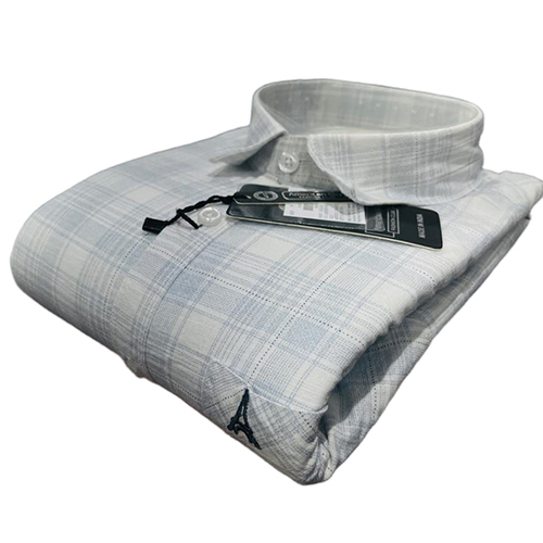 Mens Check Shirt - Color: White