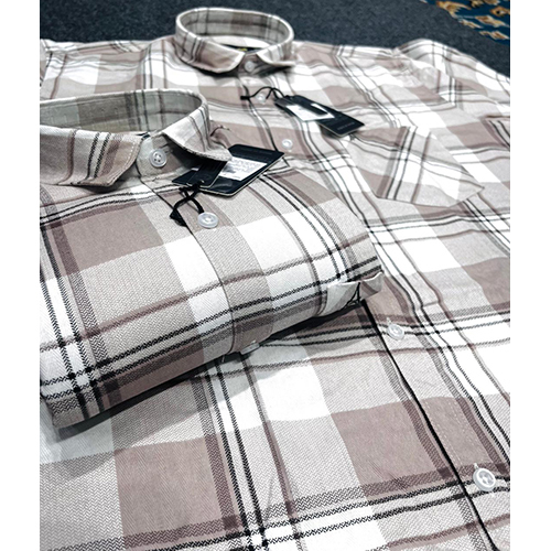 Mens Fancy Check Shirt - Color: Red And White