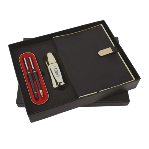 3 In 1 Combo Gift Set With Pen - Color: Black