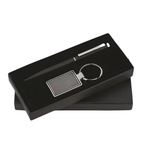 2In1 Gift Set With Pen And Keyring - Color: Black