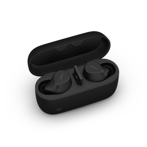 Jabra Evolve 2 Buds Usb-A Ms - Battery Backup: Battery Life Total With Anc (Earbuds And Charging Case) Up To 33 Hours Hours