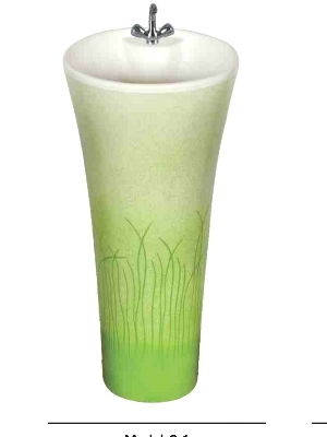 One टुकड़ा Ceramic, Floor-Mounted Pedestal Wash Basin