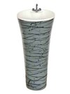 One Piece Ceramic Design Pedestal Free Standing Oval Wash Basin - Color: Grey
