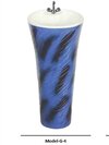 Ceramic One Piece Pedestal Wash Basin For Bathroom - Color: Blue