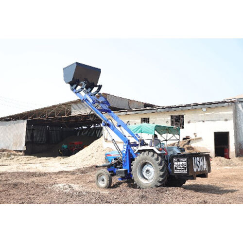 Powertrac Tractor Fitted Telescopic Husk Loader - Finishing: Polished
