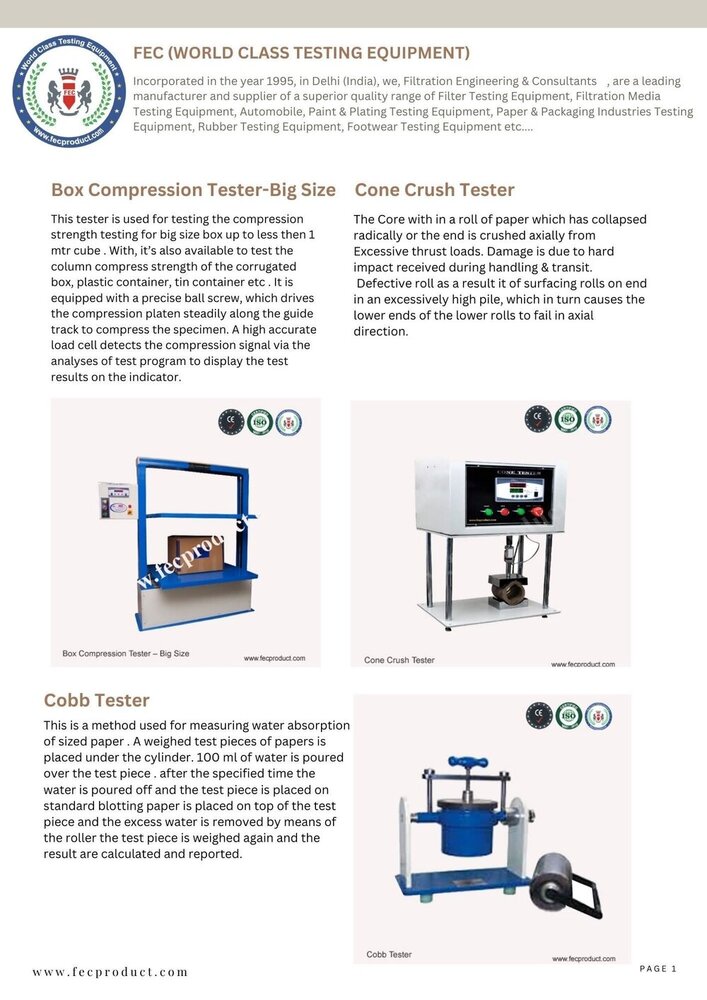 Cone Crush Tester - Color: Blue / White / Grey (Customizable)