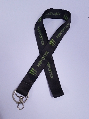 25mm Black Monster satin keychain with dog hook and flat challa ring