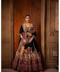 Muslin Cotton Original Kodi mirror work Navratri Garba Chaniya Choli (Stitched)