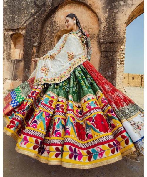 Butter Silk Heavy Gujrati Kutchi work Navratri Special Chaniya Choli