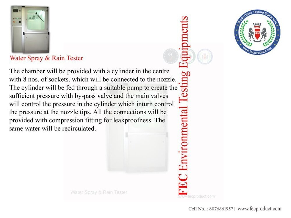 Water Spray and Rain Test Chamber