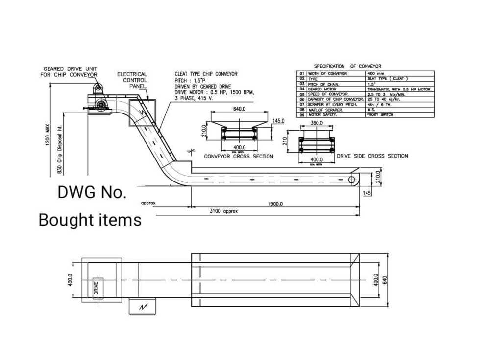 Centralize Chip Conveyor - Color: Ral 7035