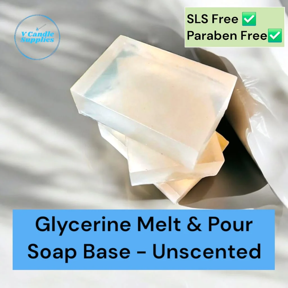 Glycerin Soap Base Unscented Transparent Melt And Pour Soap Base - 1% - 2% Fragrance Load, Crystal-clear Transparency, Sls & Paraben Free, Skin-friendly