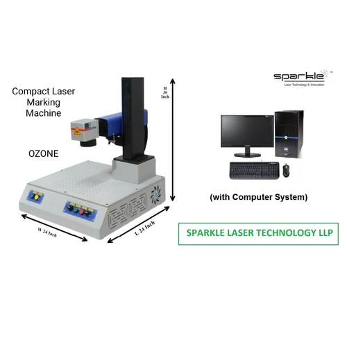 Fiber Laser Marking Machine - Ozone Model - Color: White Blue