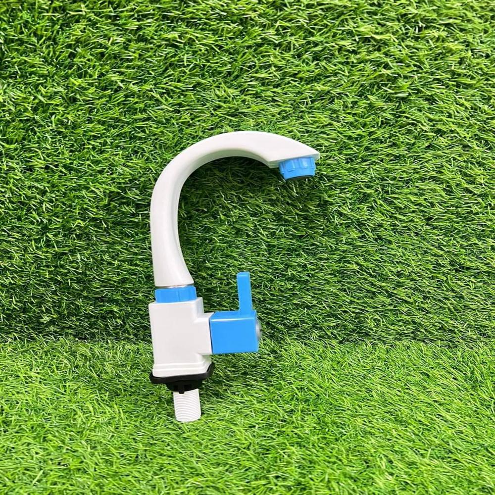 Ptmt Swan Neck Tap - Color: White And Blue