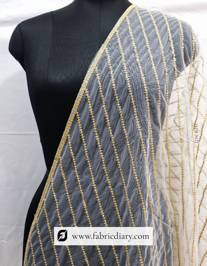 Sequins Embroidered Butterfly Net Dupatta
