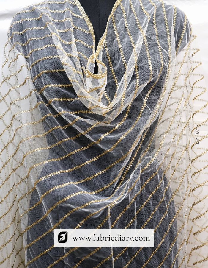 Sequins Embroidered Butterfly Net Dupatta