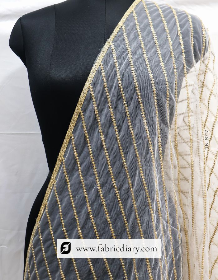 Sequins Embroidered Butterfly Net Dupatta