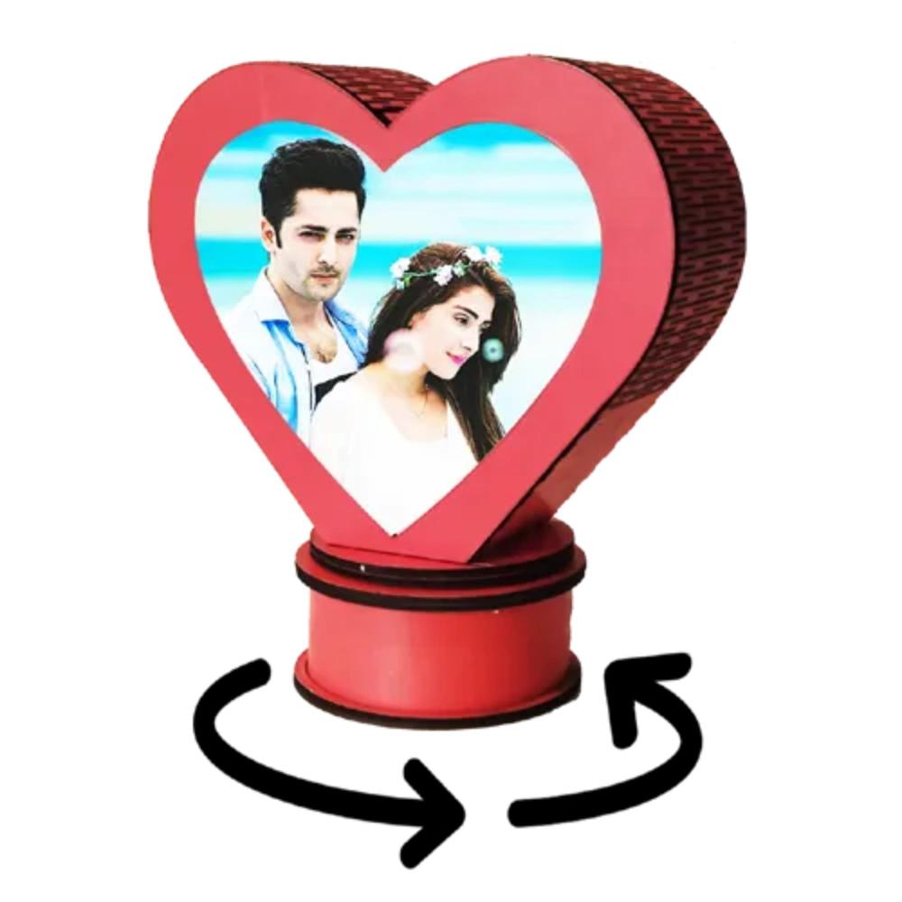 Rotating LED Heart Lamp