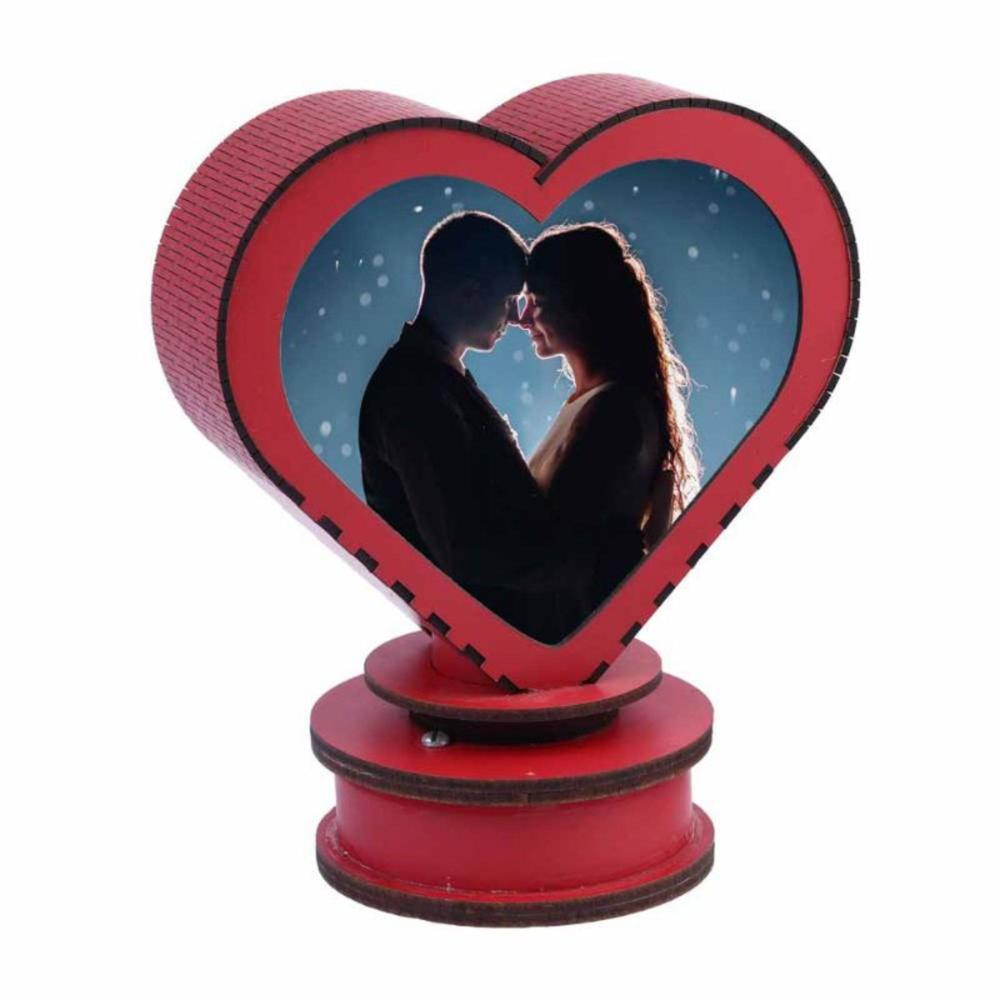 Rotating LED Heart Lamp
