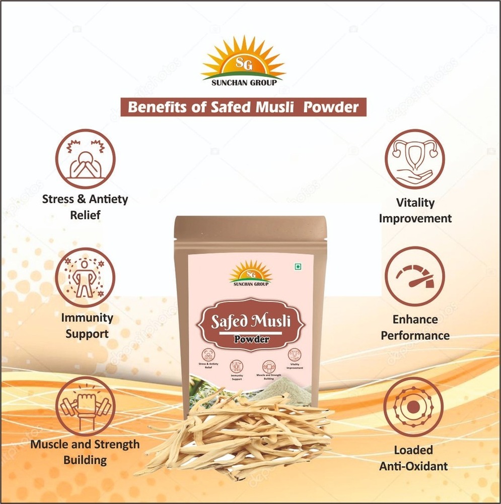 Natural Safed Musli Powder/Chlorophytum Borivilianum Powder/White Musli Powder