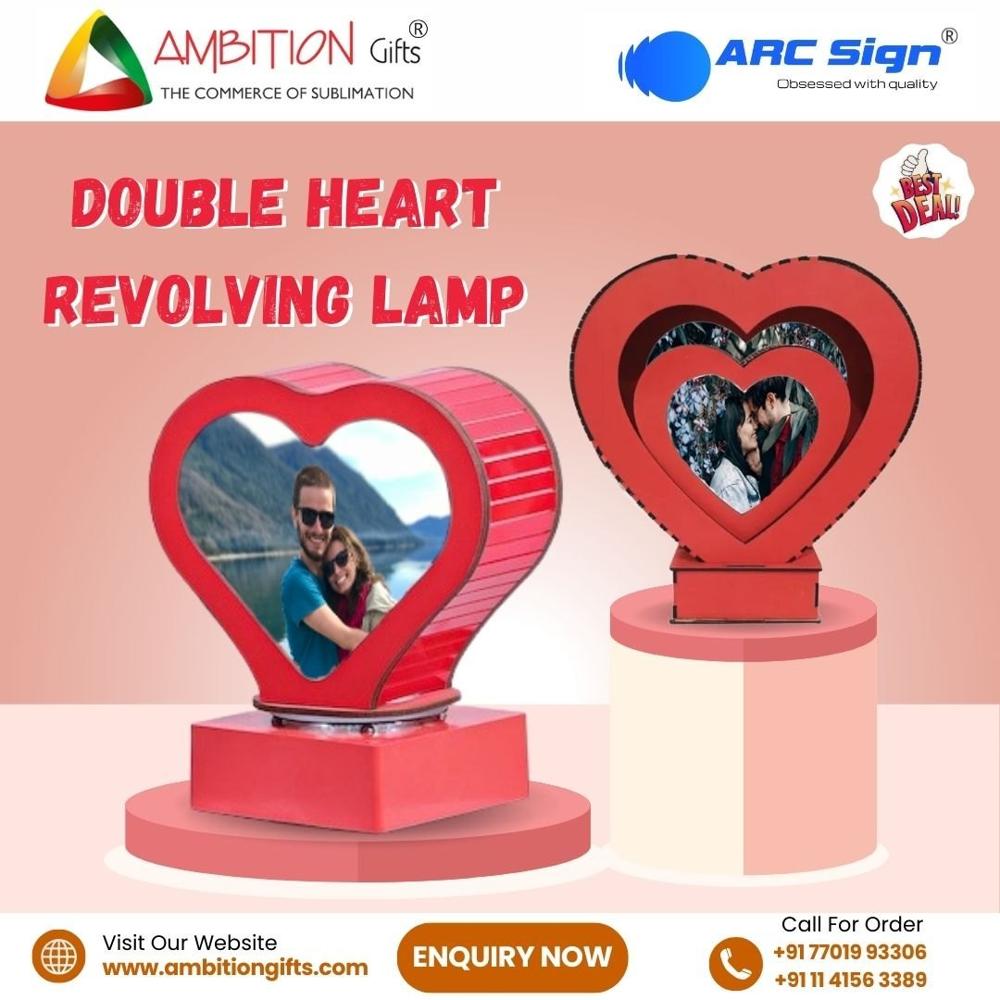 Double Heart Revolving Lamp