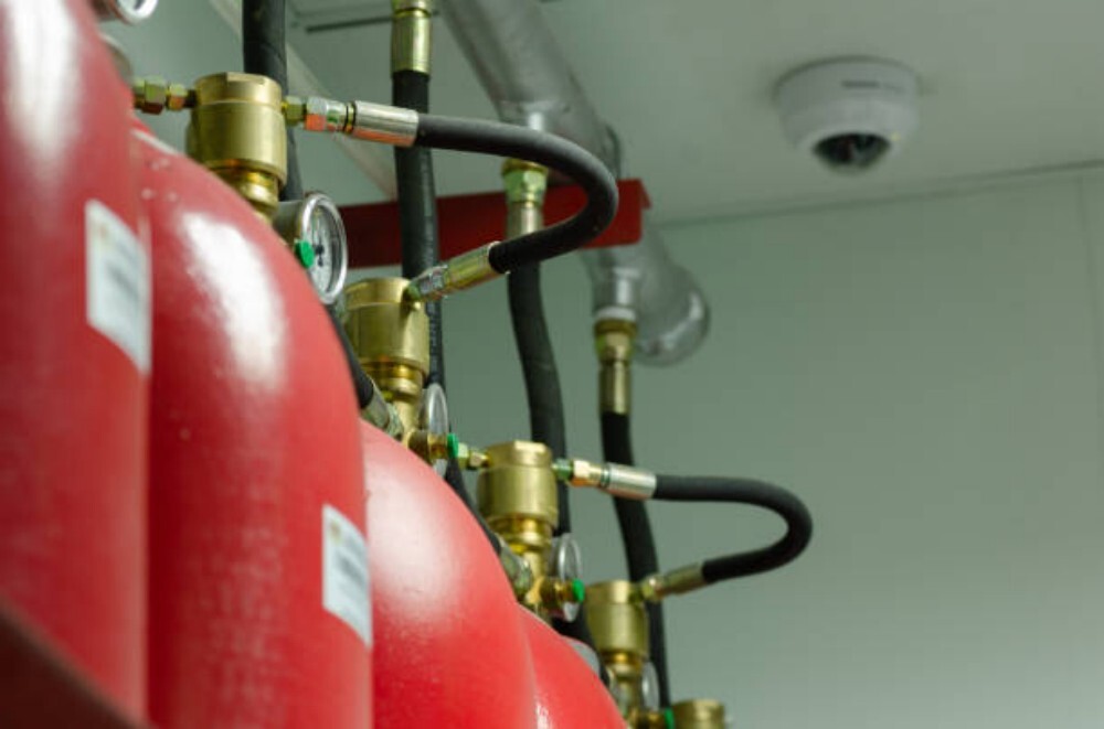 Gas Suppression System - Color: Red