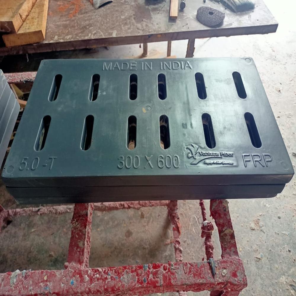 Frp Gully Cover - 300 X 600 Mm, 5 Ton Load Capacity | Heavy-duty, Corrosion-resistant, Lightweight, Non-conductive, Weatherproof
