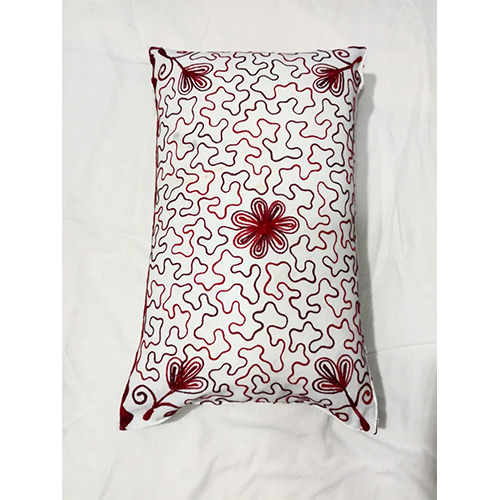 Vibrant Multi-Color Hand Embroidered Throw Pillow 17x27 inch
