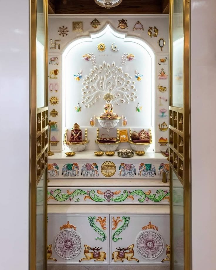 Pure Marble Temple with Fine Carving Work